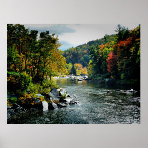 秋- Ohiopyle、PAの川 ポスター