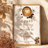 秋Aベビーがコーヒーを醸造している赤ちゃんシャワー歓迎 ポスター