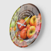 秋Apple Basket「賛美 The Lord at all times」 ラージ壁時計 (傾斜)