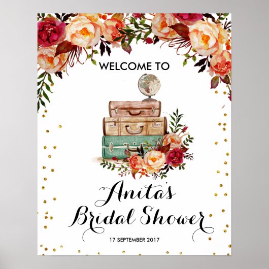 秋AutumnTravelling From Welcome Sign ポスター (正面)