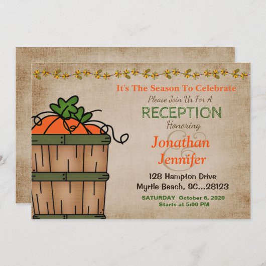 秋BBQウェディングレセプション招待状 招待状 (正面/裏面)