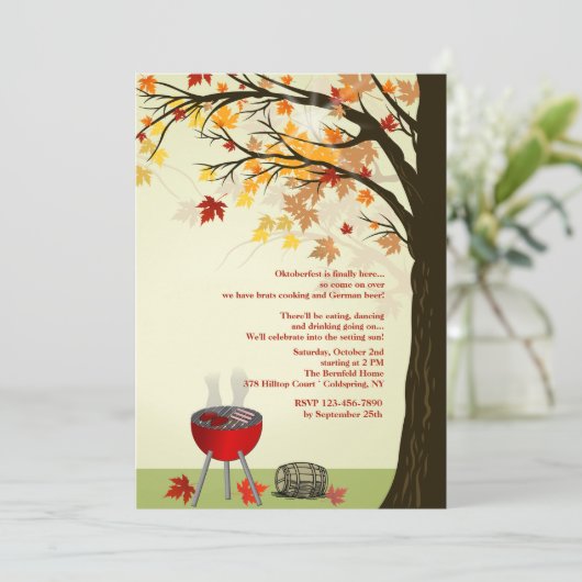 秋BBQ招待状 招待状 (スタンド正面)