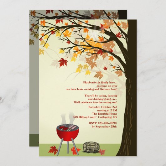 秋BBQ招待状 招待状 (正面/裏面)