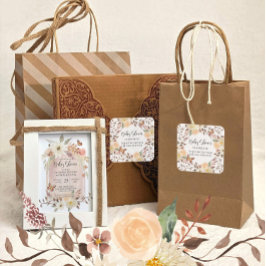 秋BOHOフローラ秋バタフライベビーシャワー スクエアシール