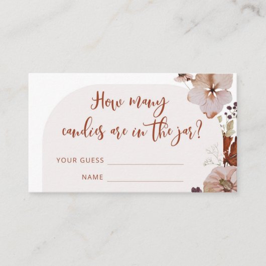 秋boho pumpkinキャンディーのエンクロージャカードの数 エンクロージャーカード (正面)