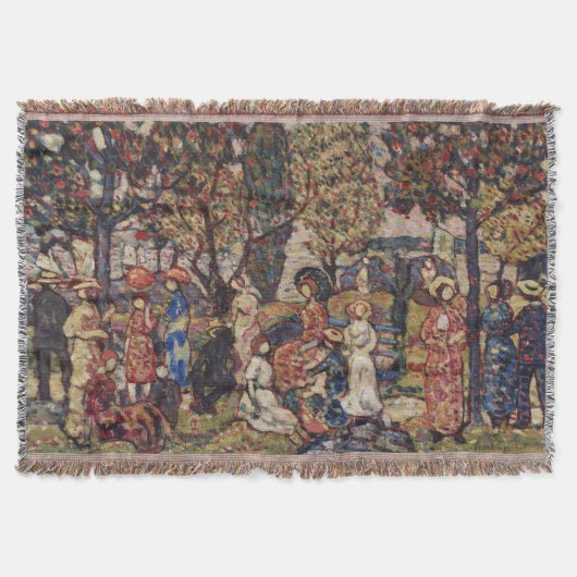 秋byモーリス・プレンダーガストヴィンテージファインアート スローブランケット (正面)