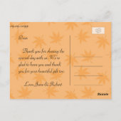 秋C黄葉結婚式の引き出物感謝していユー ポストカード (裏面)