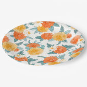秋Dahliasフローラ水彩パターン ペーパープレート (アングル)