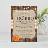 秋IはBBQのカップルのシャワー素朴なライト招待をします 招待状 (スタンド正面)