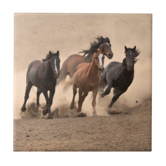 秋IIの馬 タイル (正面)