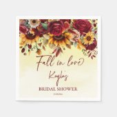 秋in love burgundyひまわりブライダルシャワー スタンダードカクテルナプキン (正面)