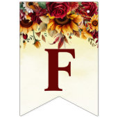 秋in love burgundyひまわりブライダルシャワー バンティングフラッグ (第2の旗)