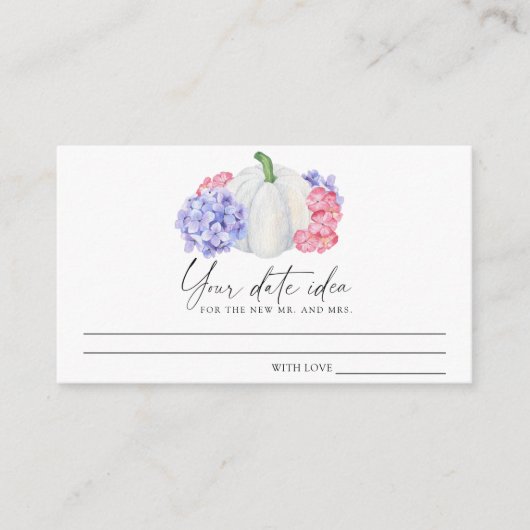 秋in love - date nightアイディア\ Date jar エンクロージャーカード (正面)