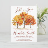 秋in love, oak, Maple Trees, Autumn Baby Shower 招待状 (スタンド正面)