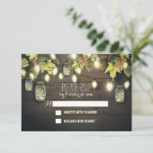 秋RSVPカード（きらめくライトのメイスンジャー付き） 出欠カード (スタンド正面)