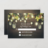 秋RSVPカード（きらめくライトのメイスンジャー付き） 出欠カード (正面/裏面)