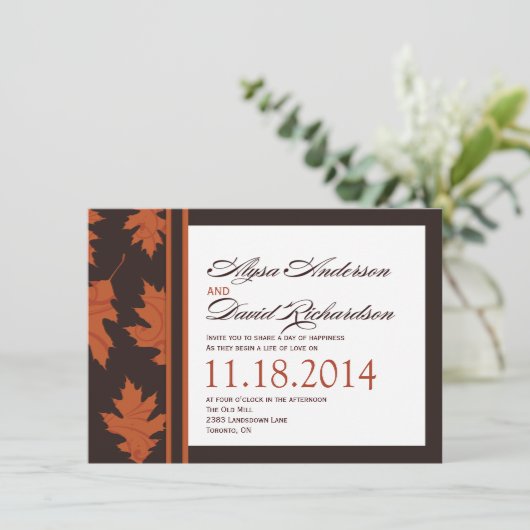 秋RSVPカード 招待状 (スタンド正面)