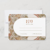 秋RSVP挿入ヴィンテージアールヌーボー結婚ズ 招待状 (正面)