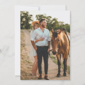 秋Rust Burgundyオレンジのスクリプトフォト結婚ズ セーブザデート (裏面)