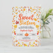 秋sweet sixteen16の誕生日パーティー感謝祭 招待状 (スタンド正面)