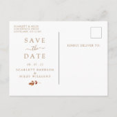 秋Terracotta葉写真Save The Date 案内ポストカード (裏面)