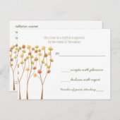 秋twigツリー – 応答カード インビテーションポストカード (正面/裏面)