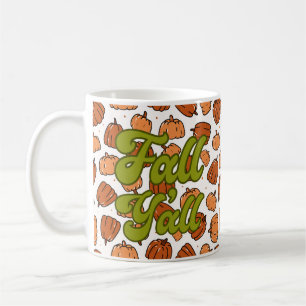 秋yall groovyオレンジと緑のカボチャ コーヒーマグカップ