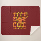 秋Y'all happy Thanksgivingだ シェルパブランケット (正面(横))