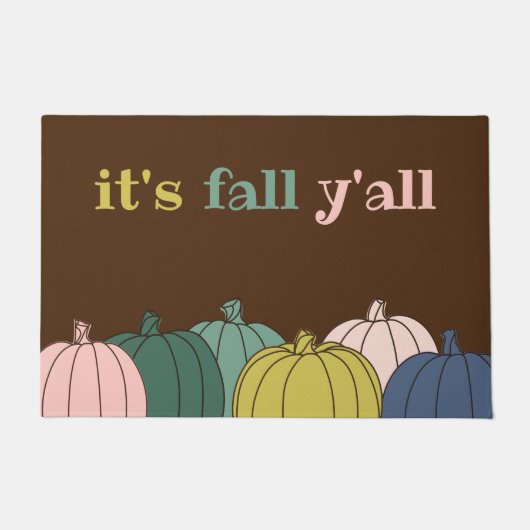 秋Y'all Pumpkin Doormatだ ドアマット (正面)