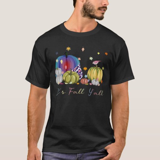 秋Y'all Tee Funny Halloween Pumpkin 感謝してい Tシャツ (正面)