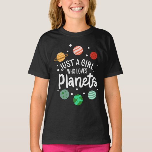 科学おたく惑星を愛する宇宙少女 Tシャツ (正面)