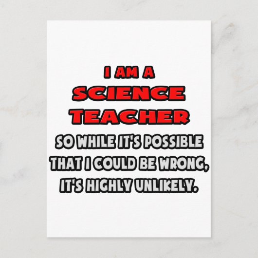 科学おもしろい先生..非常に可能性の低い ポストカード (正面)