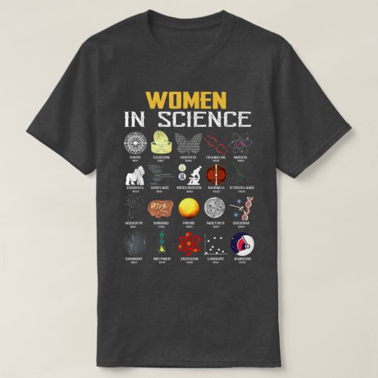 科学おもしろい化学、生物学、物理学の女性 Tシャツ (デザイン正面)