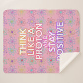 科学おもしろい態度前向き引用文ガーリーピンク シェルパブランケット (正面(横))