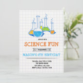 科学おもしろい誕生日の招待 招待状 (スタンド正面)