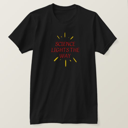 科学が道を照らす Tシャツ (デザイン正面)
