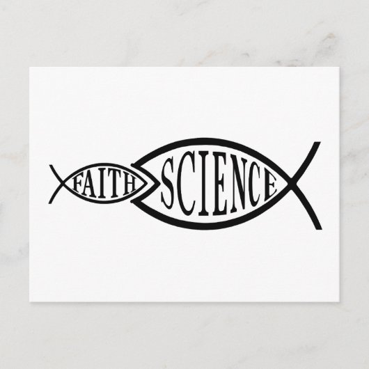 科学が魚の信仰を切り開く ポストカード (正面)