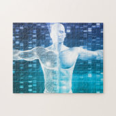 科学としてDNAの符号化そして遺伝コード ジグソーパズル (横)