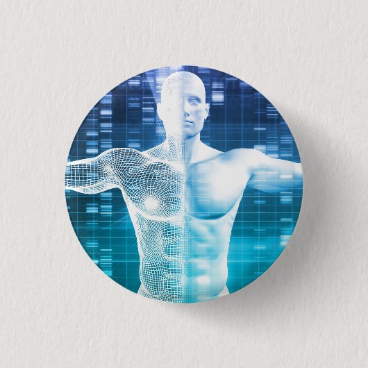 科学としてDNAの符号化そして遺伝コード 缶バッジ (正面)