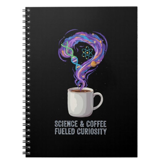 科学とコーヒーに駆り立てられた好奇心 ノートブック (正面)