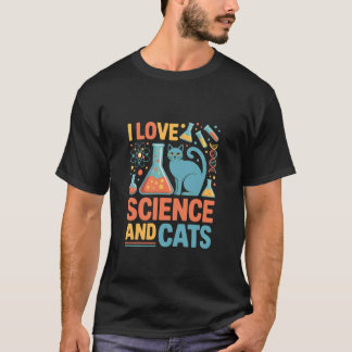 科学と猫が大好きな熱烈な表現 Tシャツ