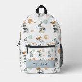 科学と顕微鏡キッズ新学期 プリントバックパック (正面)