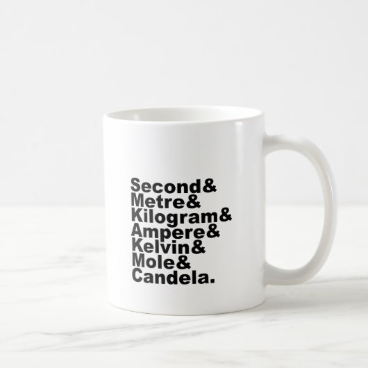 科学における7つのSIベースユニットと測定 コーヒーマグカップ (右)