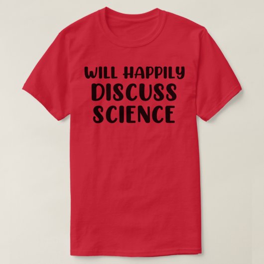 科学について楽しく話し合う Tシャツ (デザイン正面)