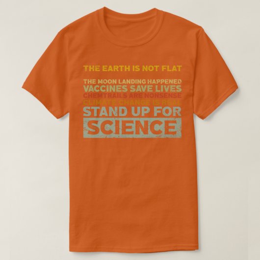 科学のために立ち上がる Tシャツ (デザイン正面)