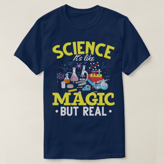科学のような魔法科学は魔法のようだが Tシャツ (デザイン正面)
