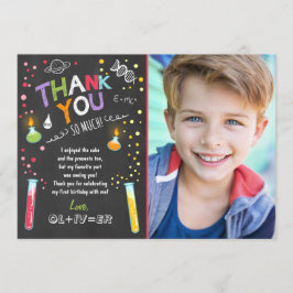 科学のサンキューカードの実験の誕生日の男の子 サンキューカード