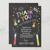 科学のサンキューカードの実験の誕生日の男の子 招待状 (正面/裏面)