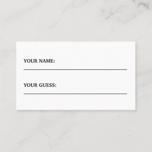 科学のビーカーの性の男の子または女の子の推測カード 名刺 (裏面)