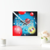 科学の一瞬一瞬を置こう スクエア壁時計 (ホーム)